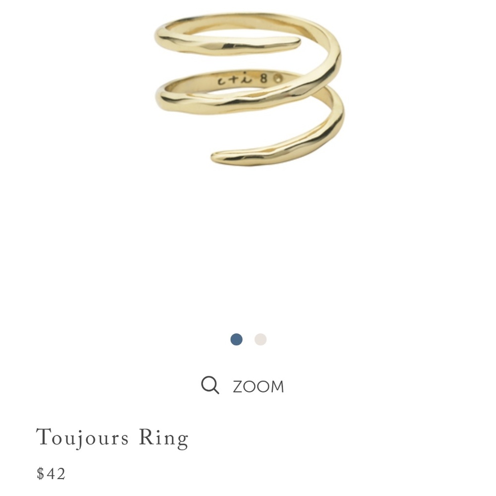 Gold Spiral Ring Toujours Chloe + Isabel New